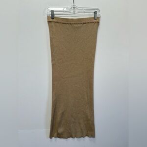 Zara Gold Metallic Bodycon Skirt Sz M